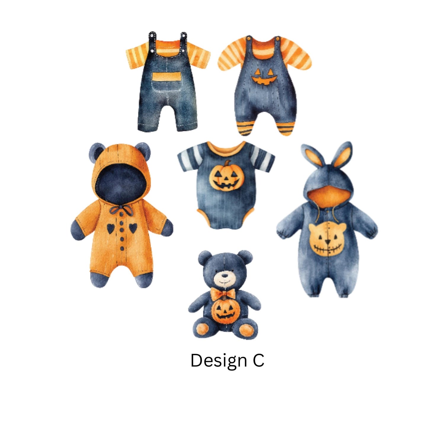Halloween Baby Shower Bunting – Blue & Orange Baby Clothes Garland