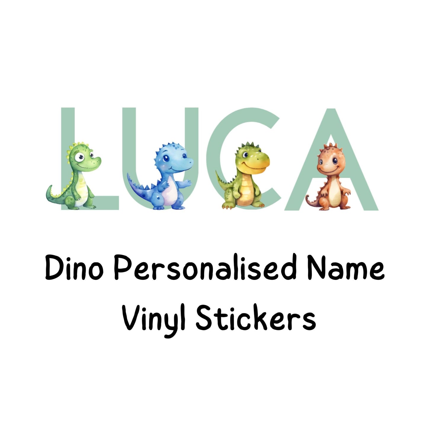 Dinosaur Vinyl Wall Stickers Set – Nursery & Bedroom Décor – Matt or Glossy Finish