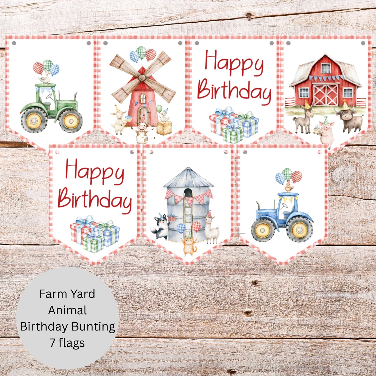 Farm Animal Party Bunting – Barnyard Birthday Garland