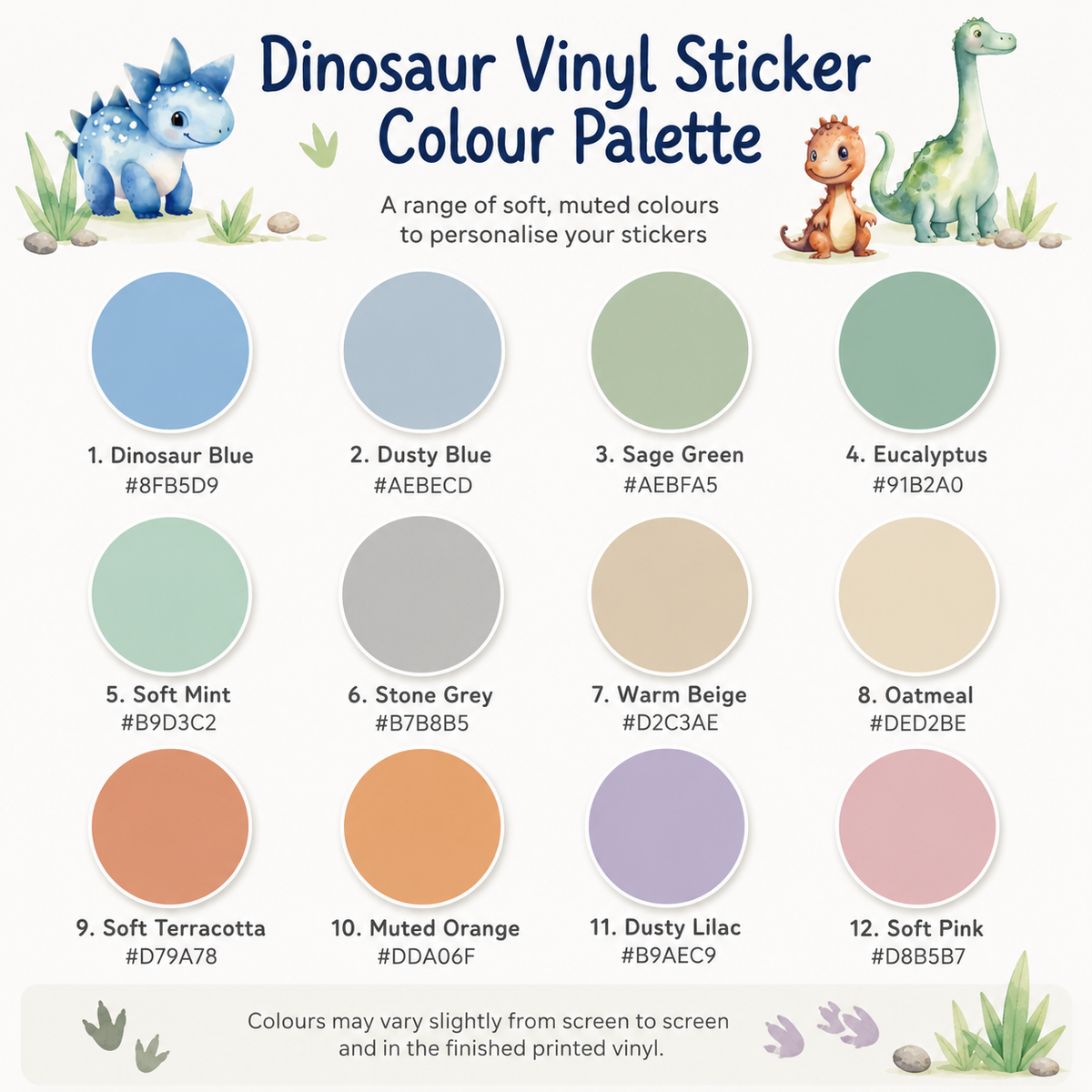 Personalised Dinosaur Name Wall Stickers