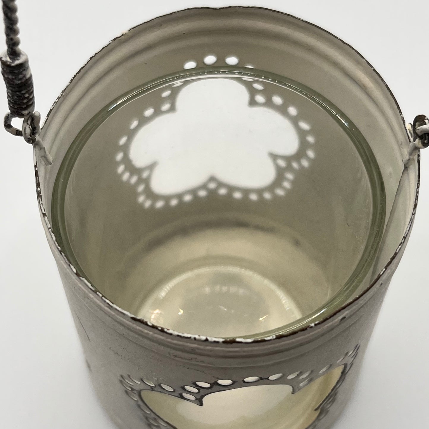Parlane Distressed Cream Hanging Tea Light Holder