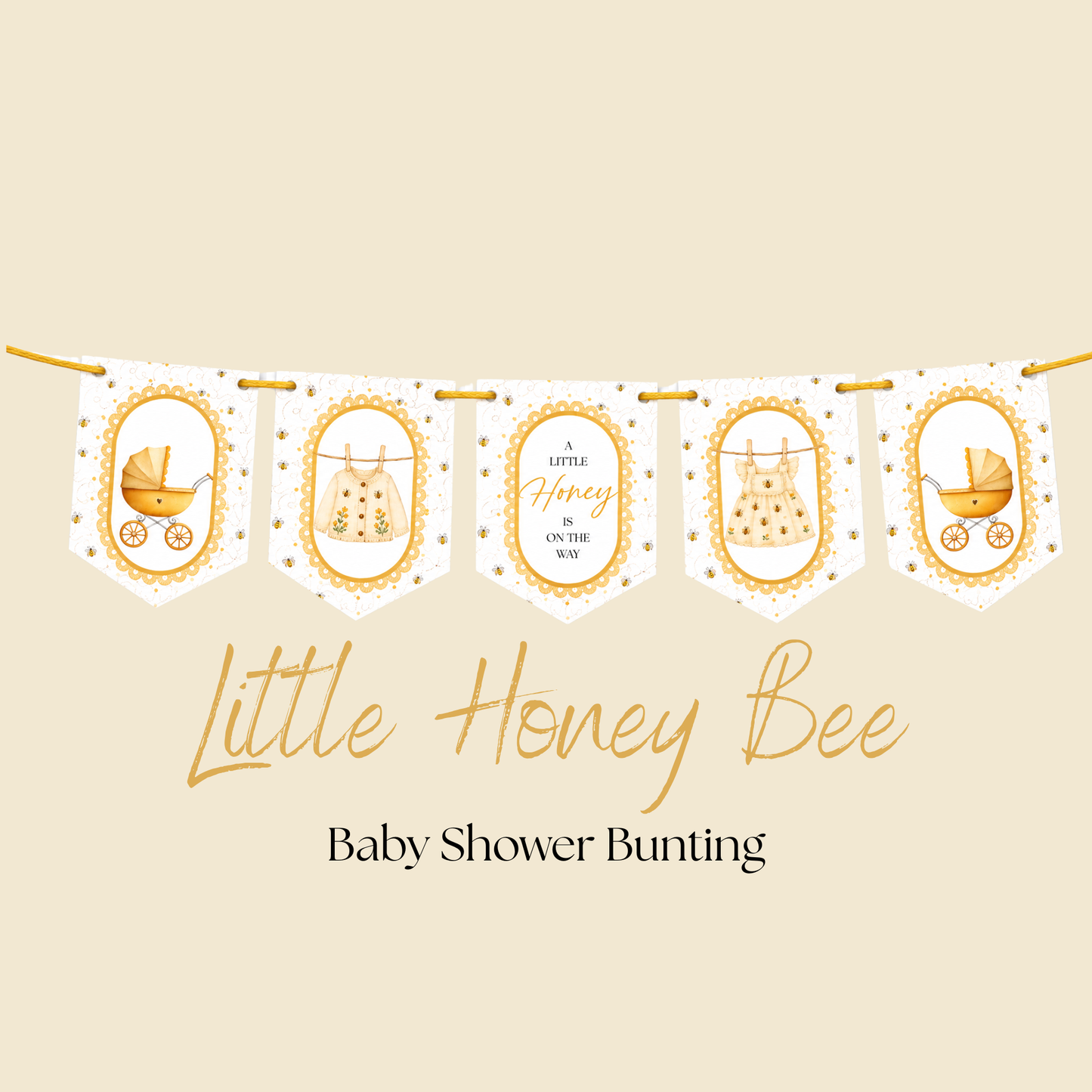 Little Honey Bee Baby Shower Bunting Bee Baby Shower Decorations Gender Neutral Party Banner