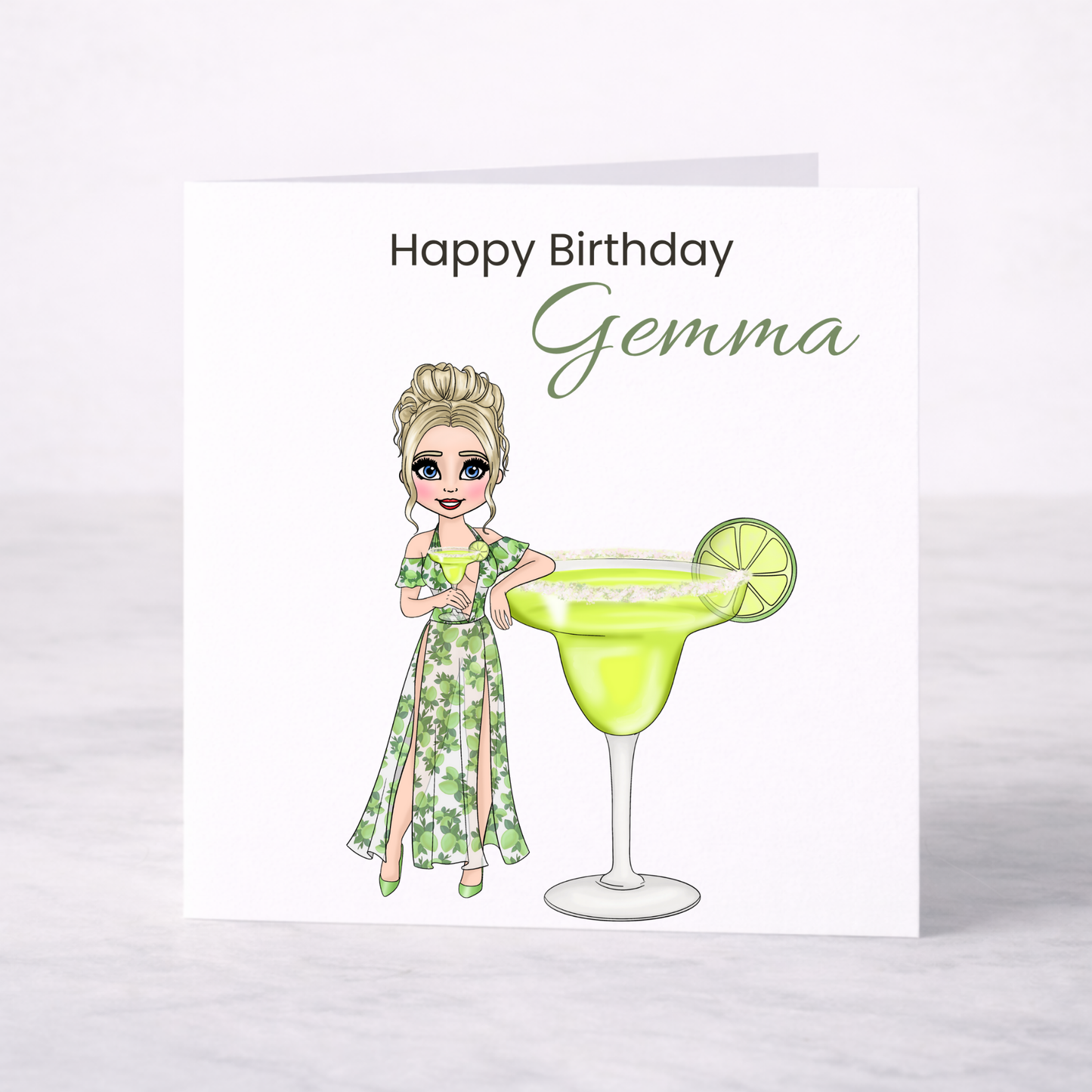 Personalised Margarita Birthday Card – Casual Cocktail Design