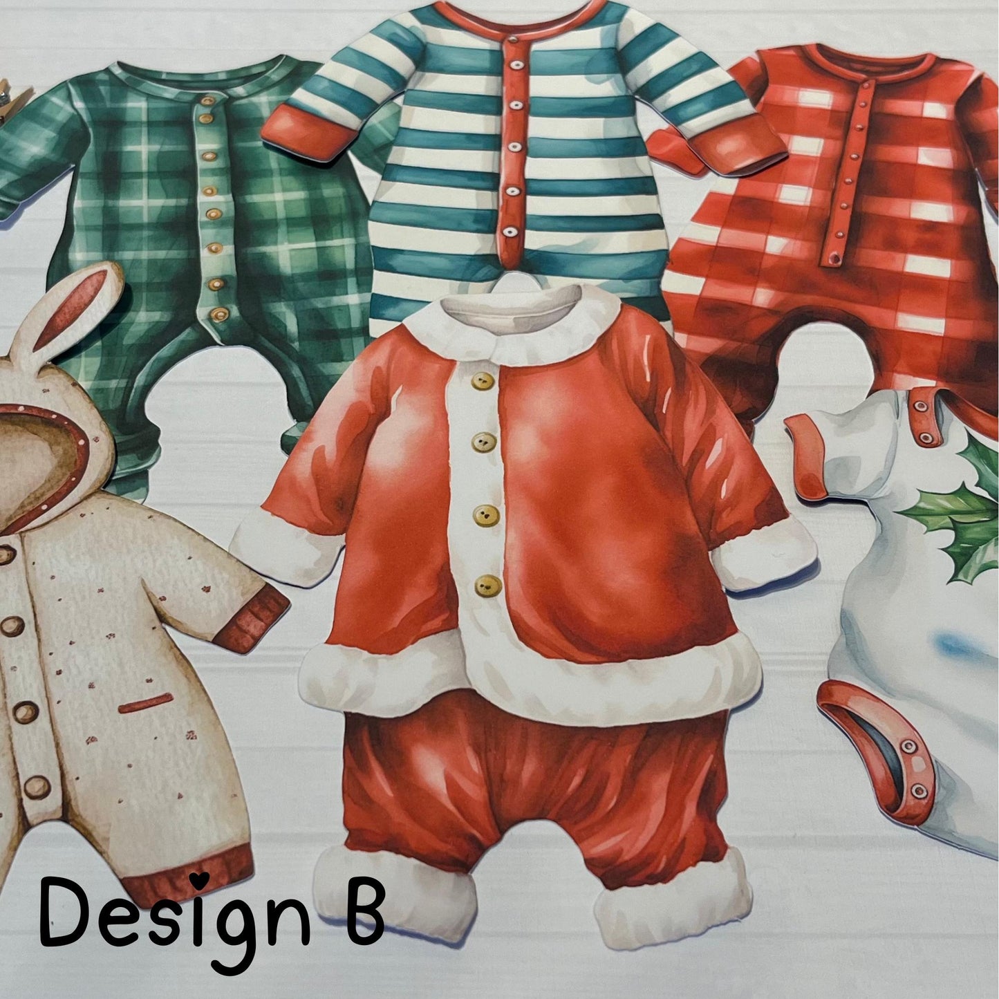 Christmas Baby Shower Bunting – Red & Green Baby Clothes Garland