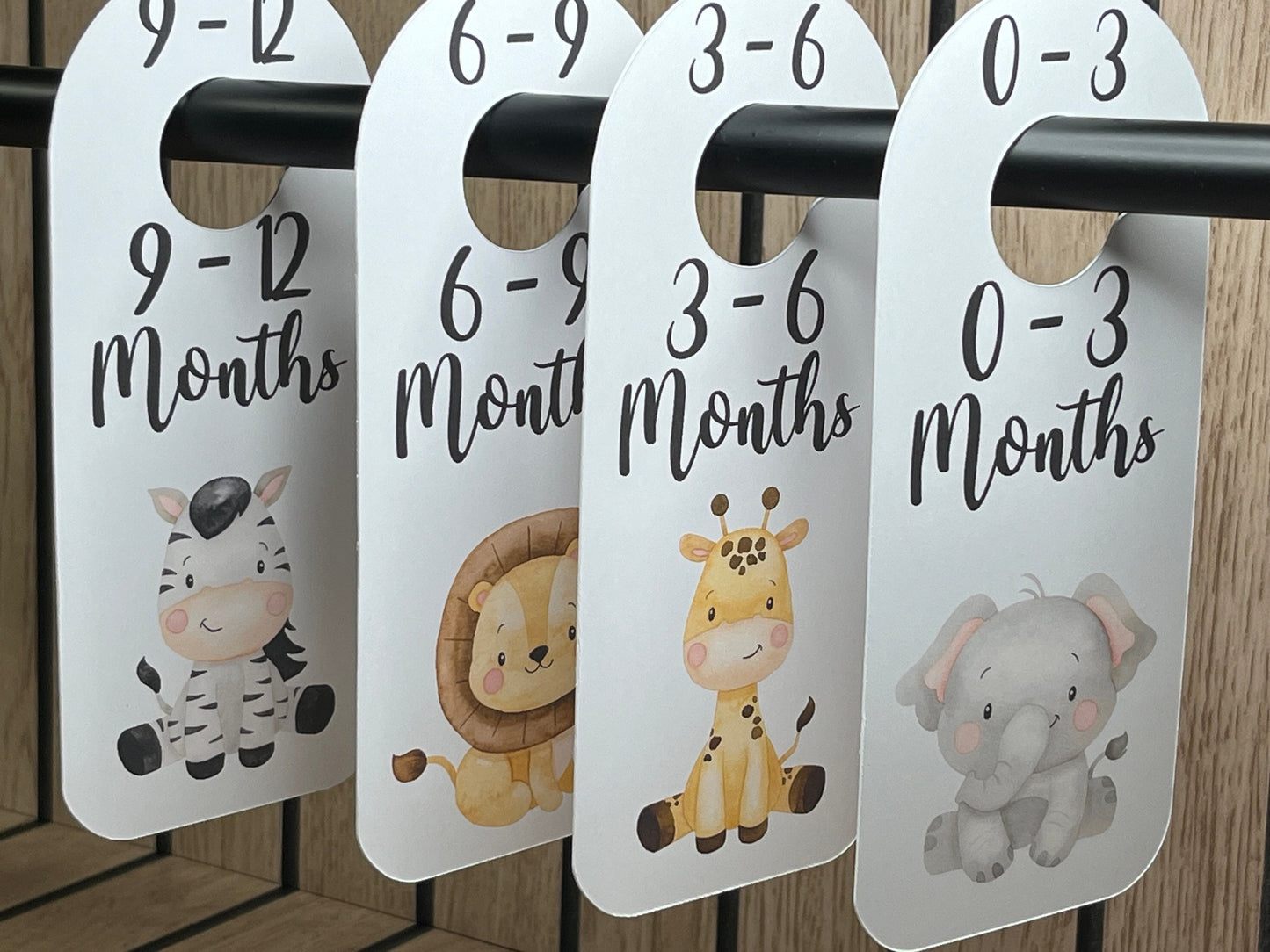 Safari Animal Baby Clothes Age Dividers – Nursery Wardrobe Organisers