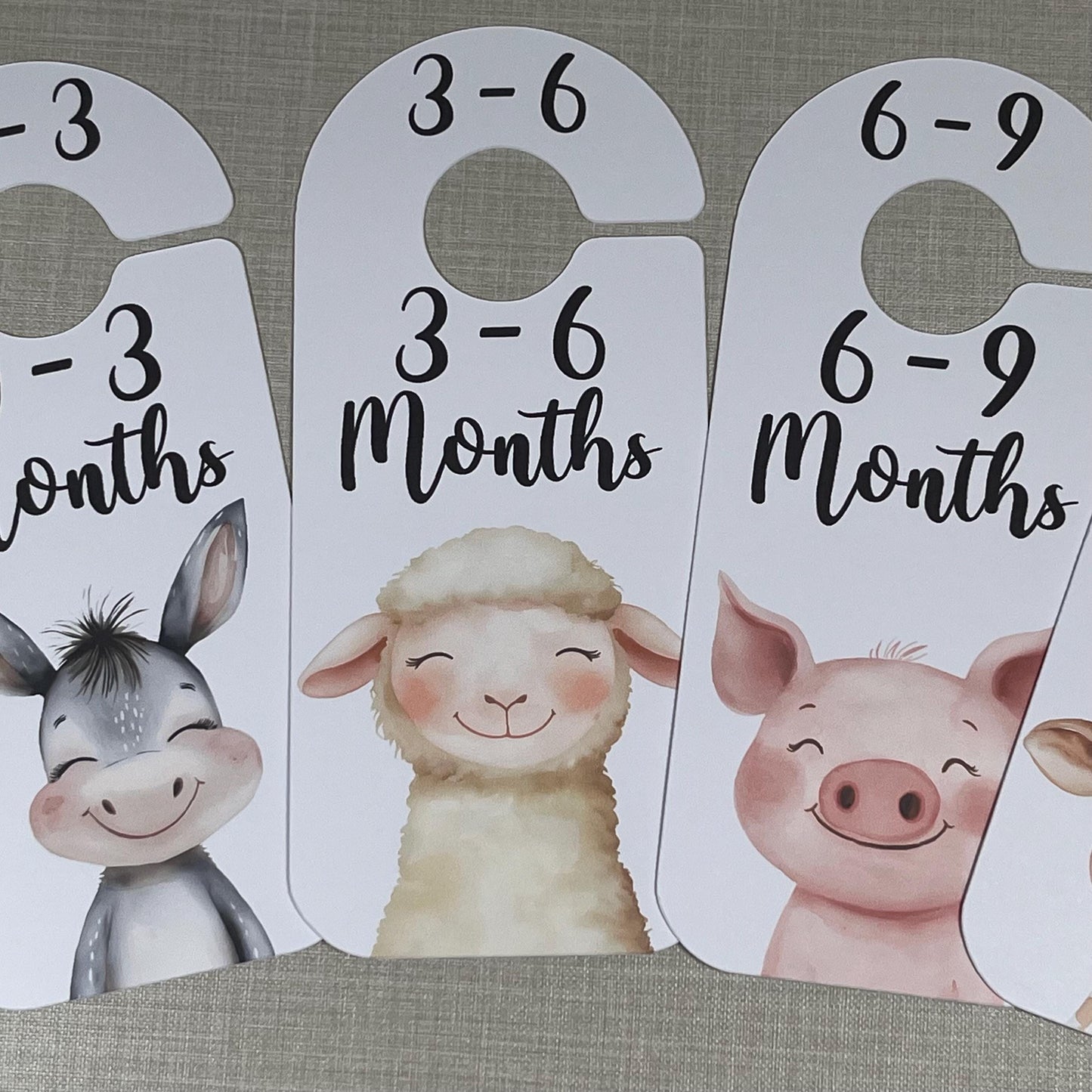 Farm Yard Animal Baby Clothes Age Dividers – Nursery Wardrobe Organisers
