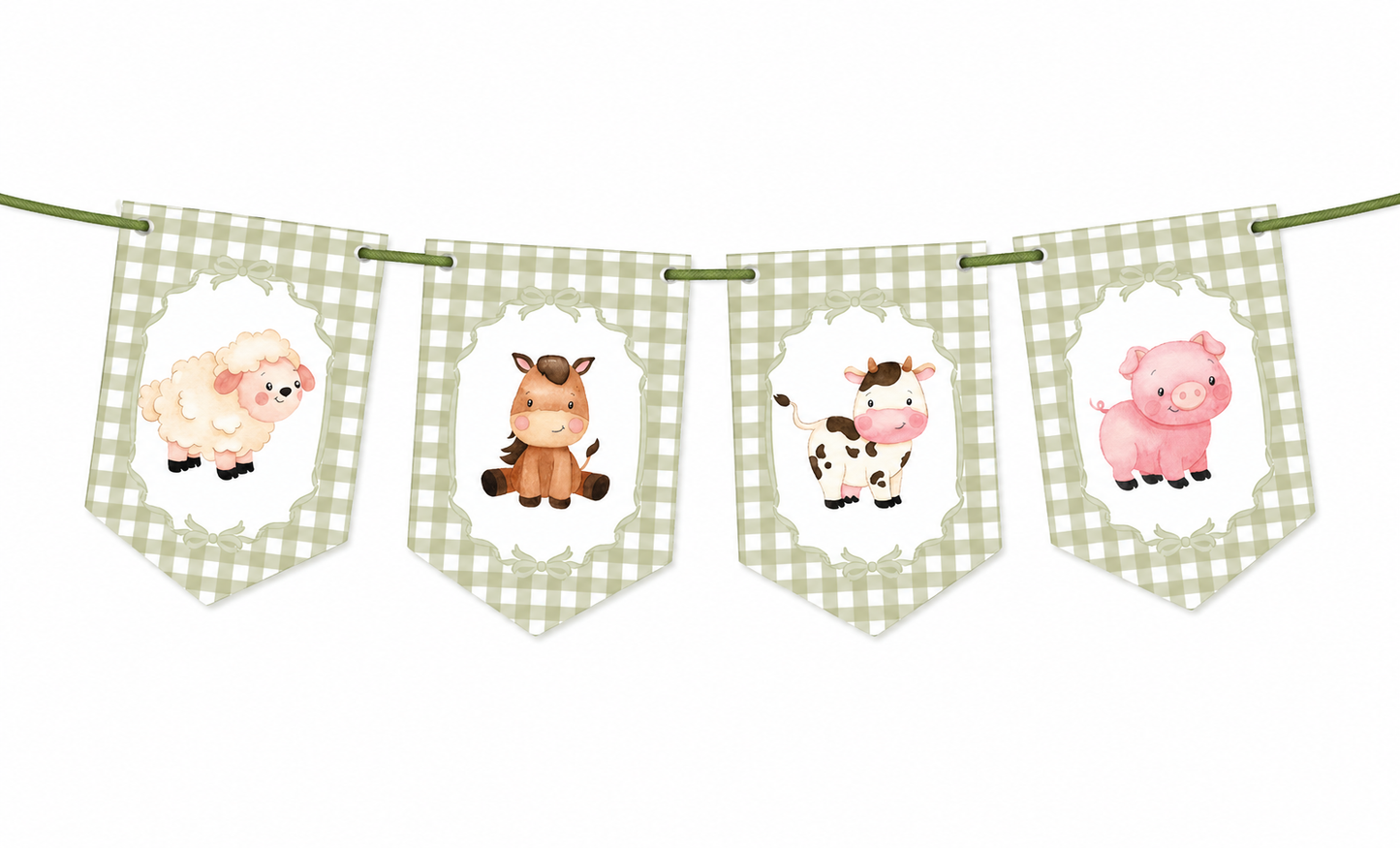 Personalised Farmyard Birthday Bunting – Farm Animal Name & Age Banner