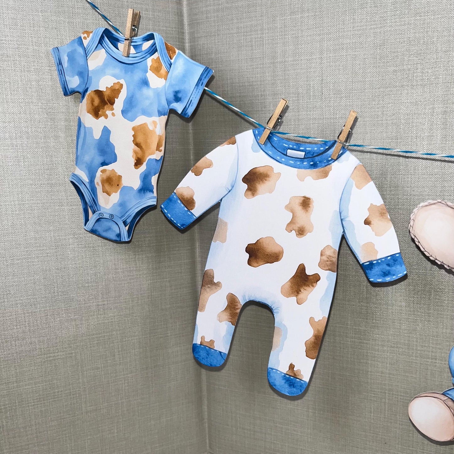Western Baby Bunting in Blue or Pink – Cowboy/Cowgirl Baby Shower Decor