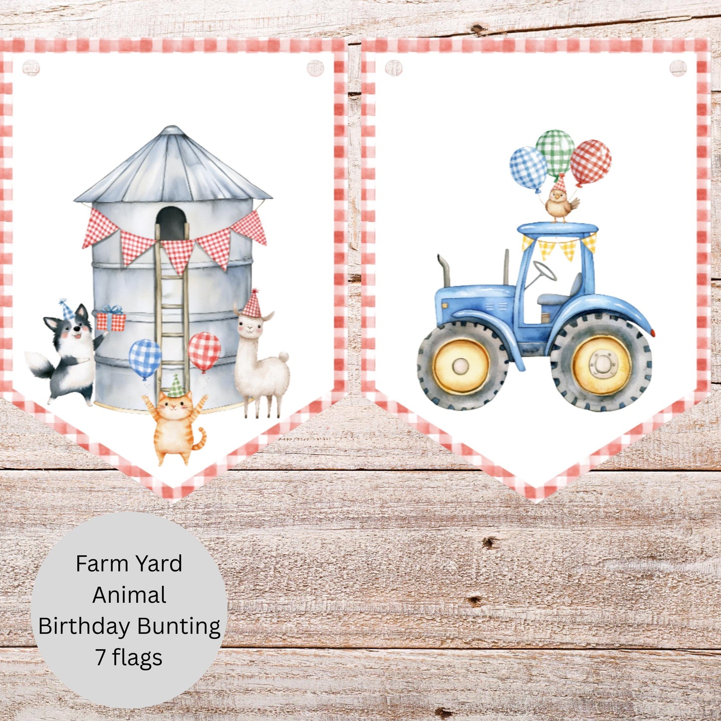 Farm Animal Party Bunting – Barnyard Birthday Garland
