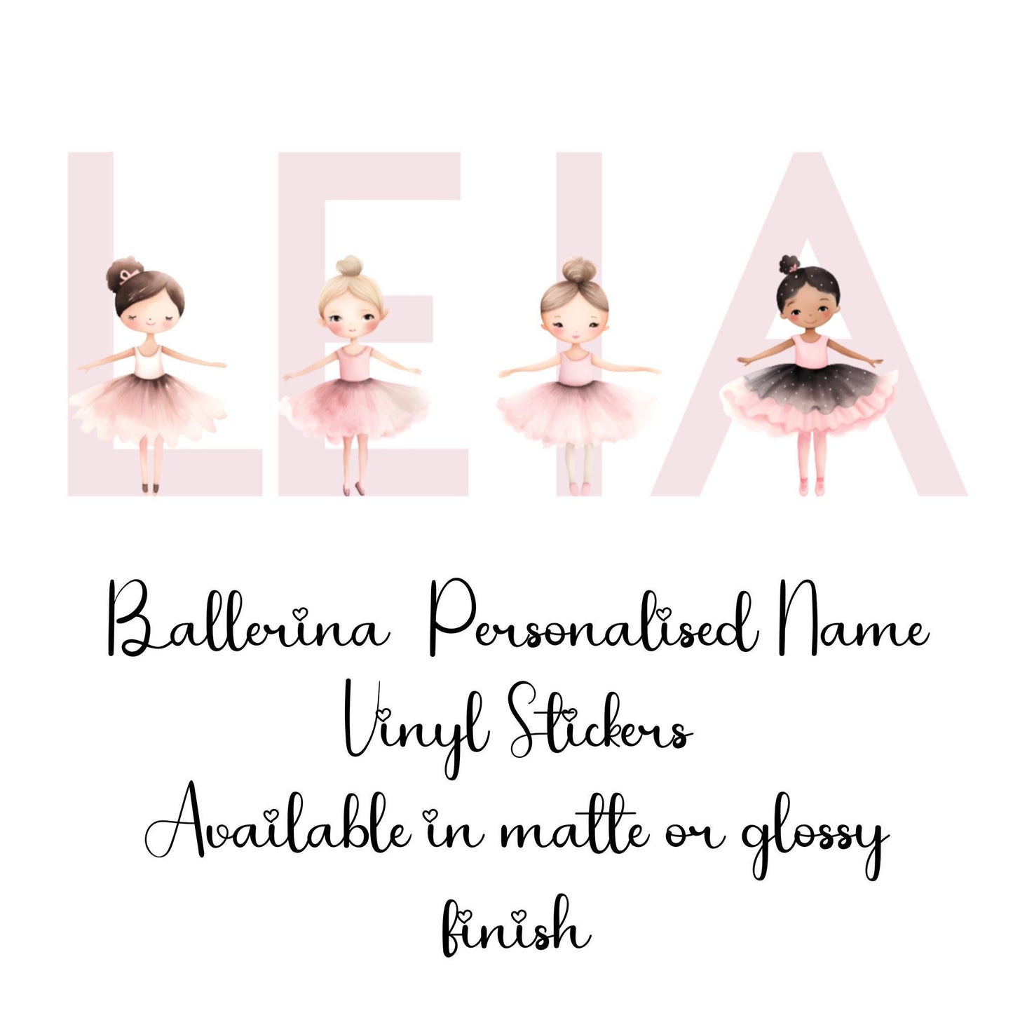Personalised Ballerina Name Wall Sticker – Ballet Nursery Vinyl Decal for Girls Bedroom