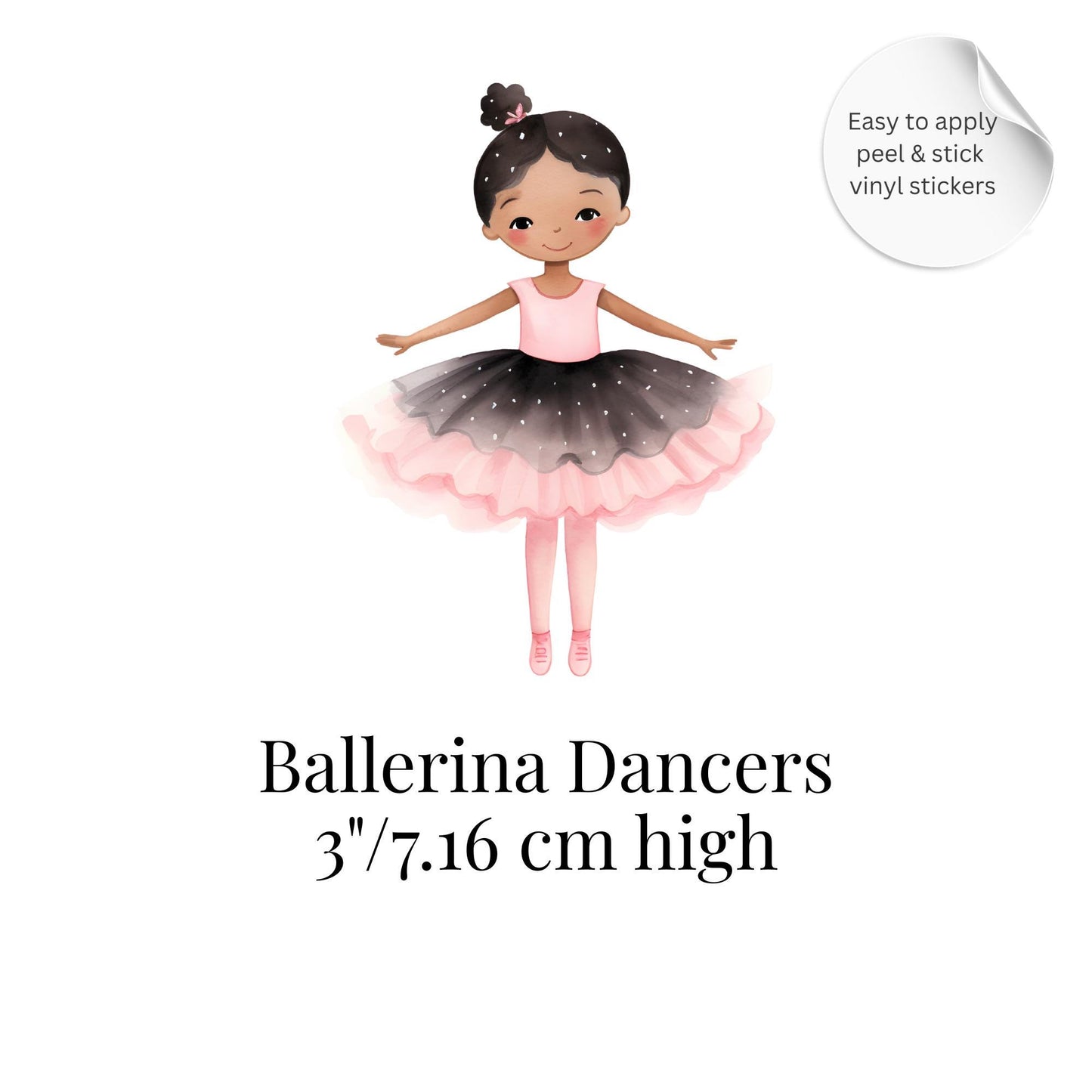 Pink Ballerina Vinyl Wall Stickers – Ballet Dancer Bedroom Décor – Set of 10