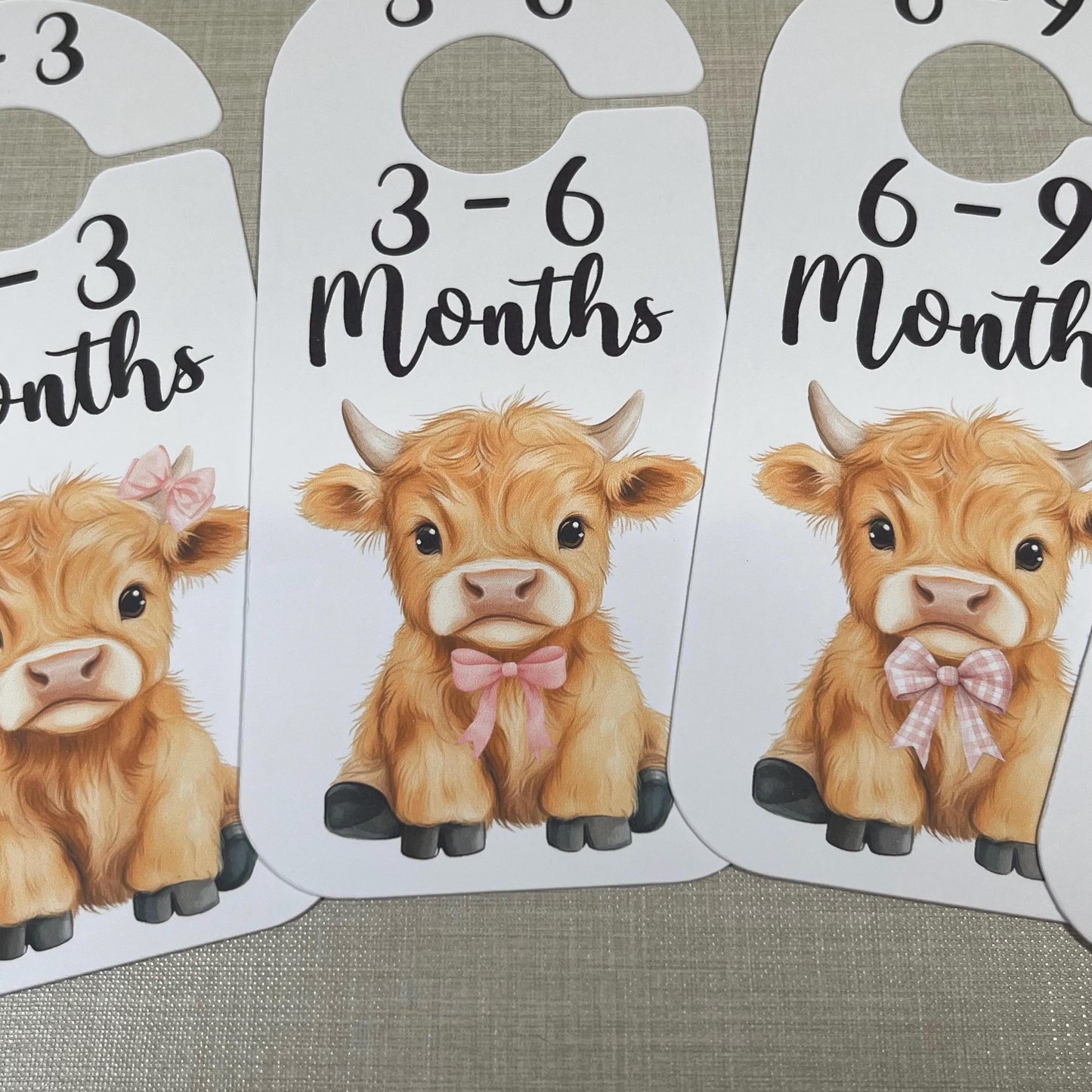 Highland Cow Baby Clothes Age Dividers – Nursery Wardrobe Organisers