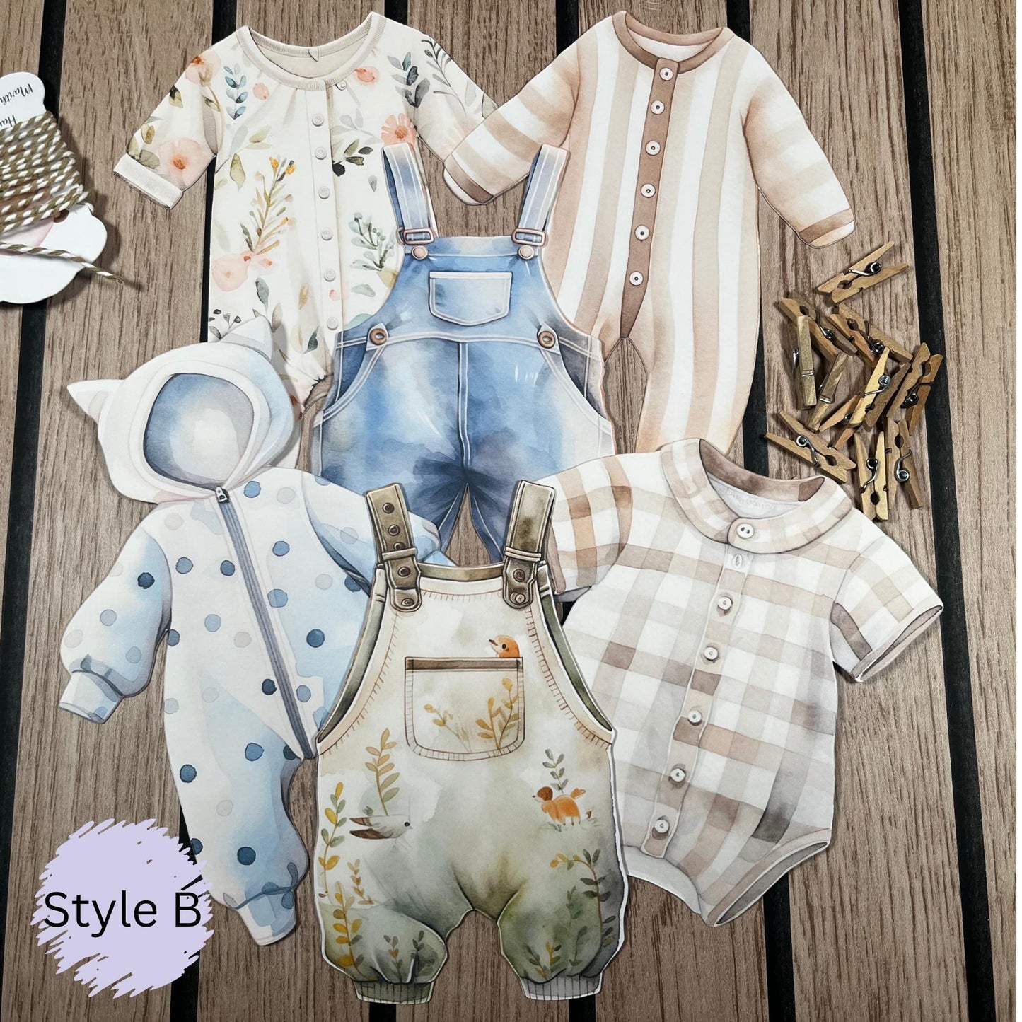 Pastel Baby Shower Bunting – Washing Line Style Baby Clothes Garland