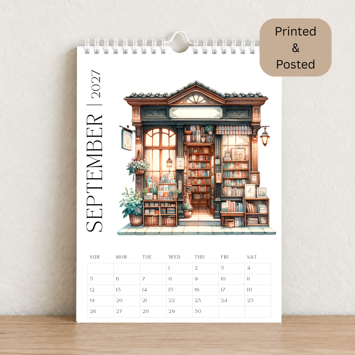 The Book Shop 2027 A4 Wall Calendar
