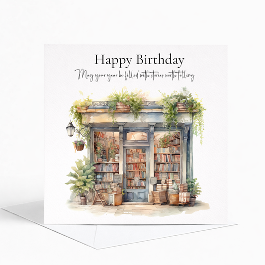 Book Lover Greeting Card, Bookshop Card, Birthday, Get Well & Retirement Card