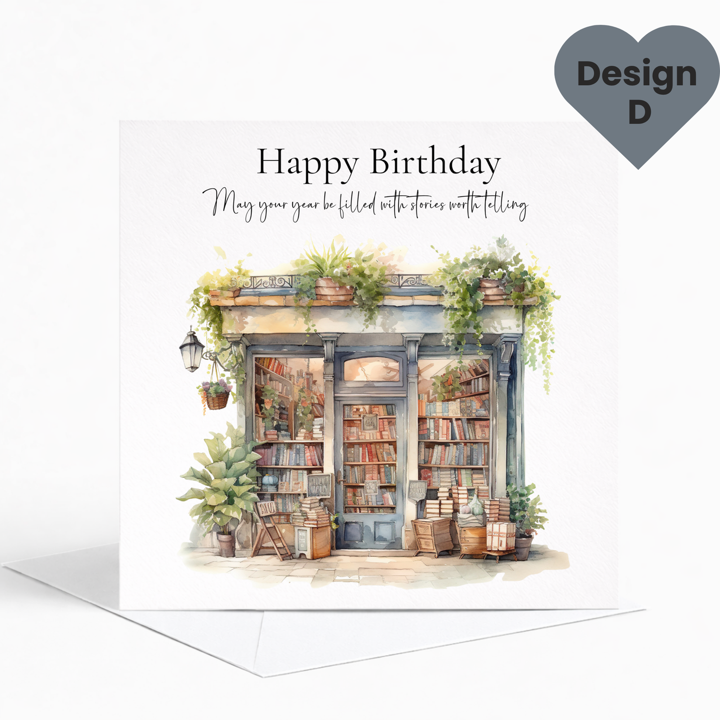 Book Lover Greeting Card, Bookshop Card, Birthday, Get Well & Retirement Card