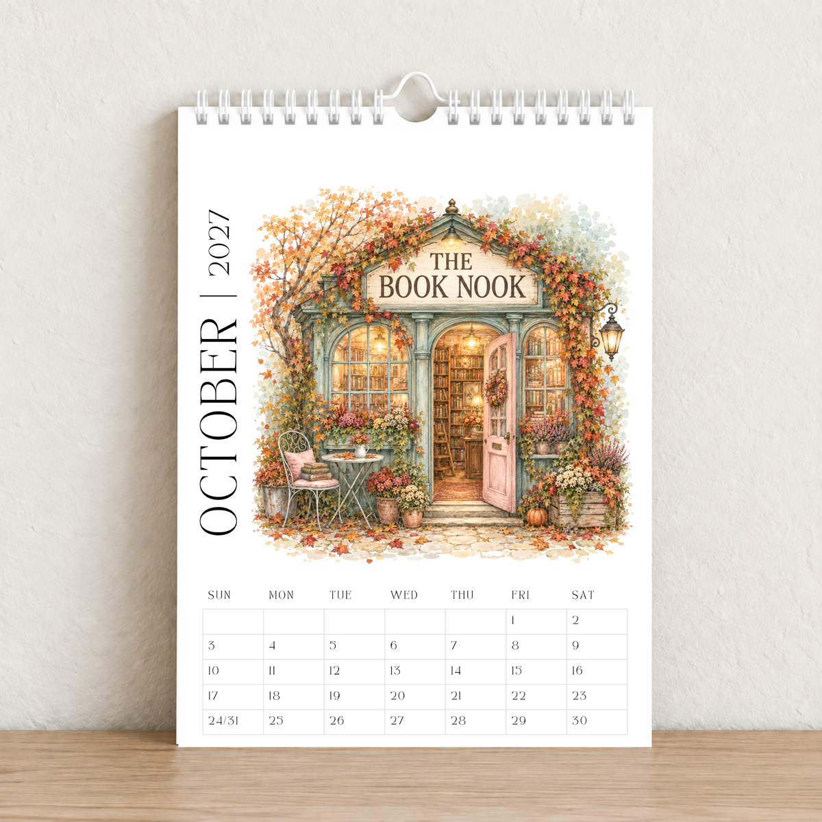 The Book Nook 2027 A4 Wall Calendar