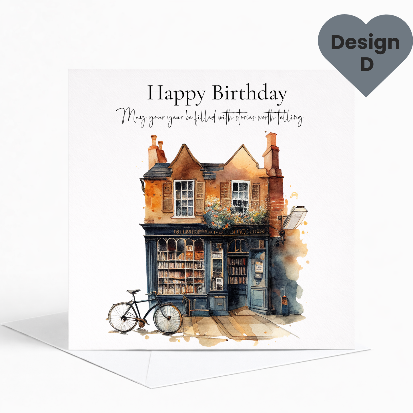Book Lover Greeting Card, Literary Bookshop Card, Birthday, Get Well & Retirement Card