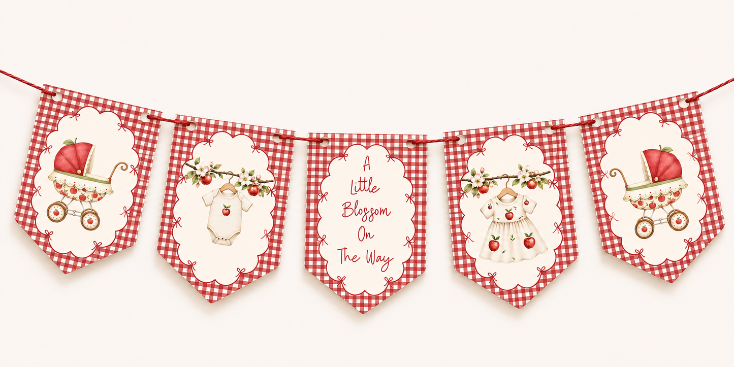 Apple Blossom Baby Shower Bunting – A Little Blossom On The Way