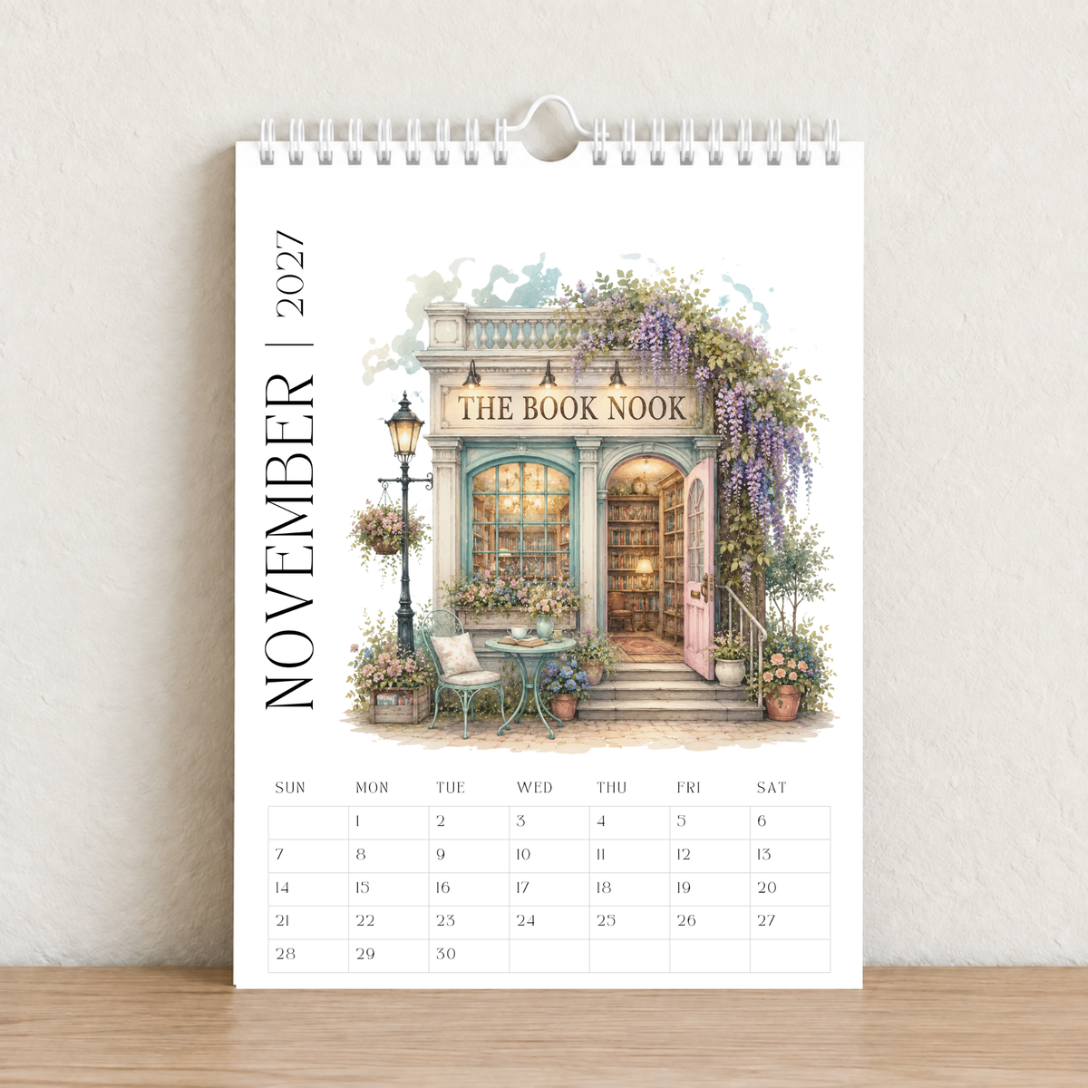 The Book Nook 2027 A4 Wall Calendar