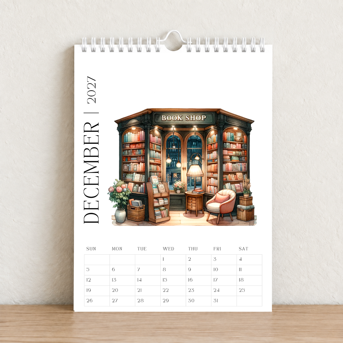 The Book Shop 2027 A4 Wall Calendar