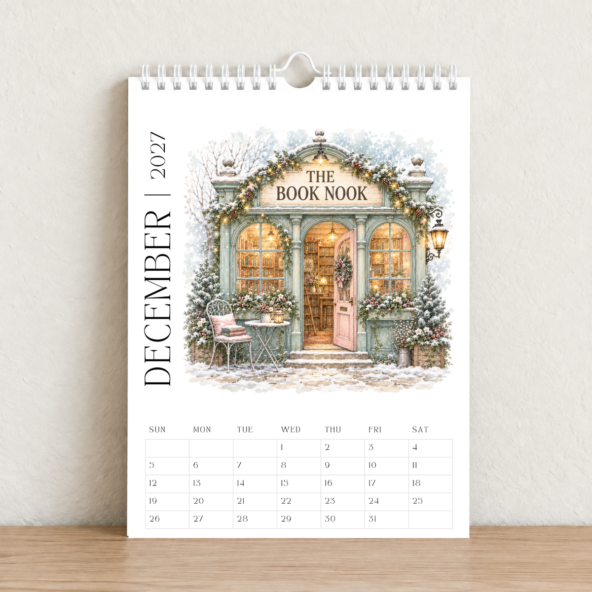 The Book Nook 2027 A4 Wall Calendar