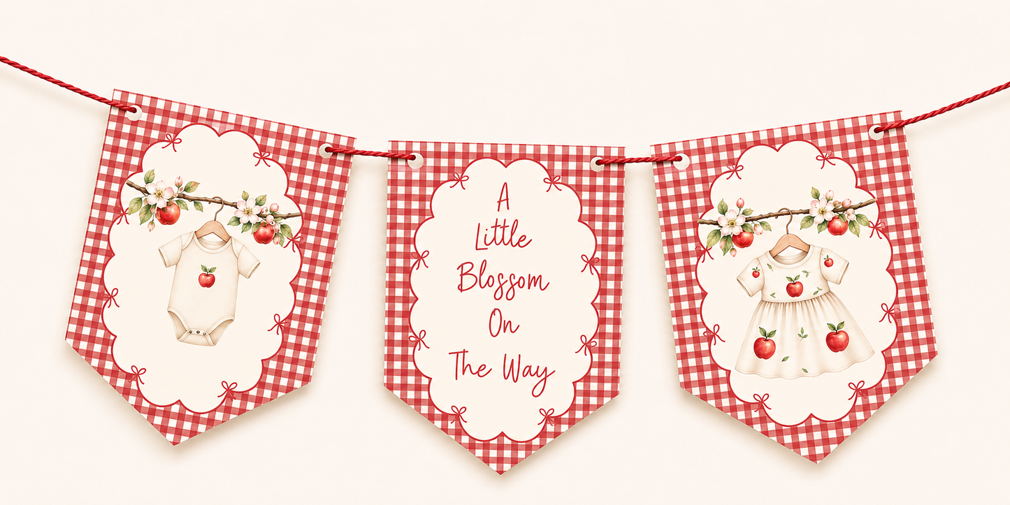 Apple Blossom Baby Shower Bunting – A Little Blossom On The Way