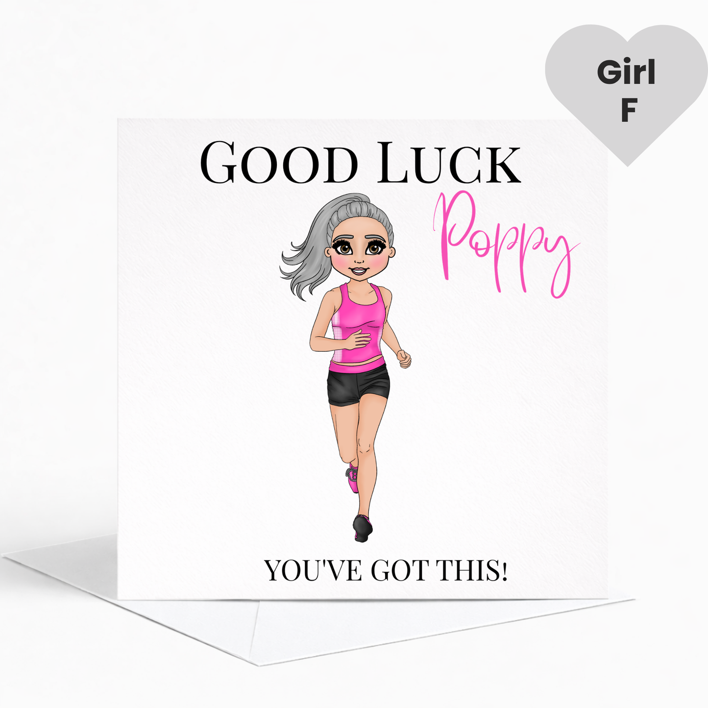 Personalised Good Luck Running Card, Sports Day, Race & Athletics Card