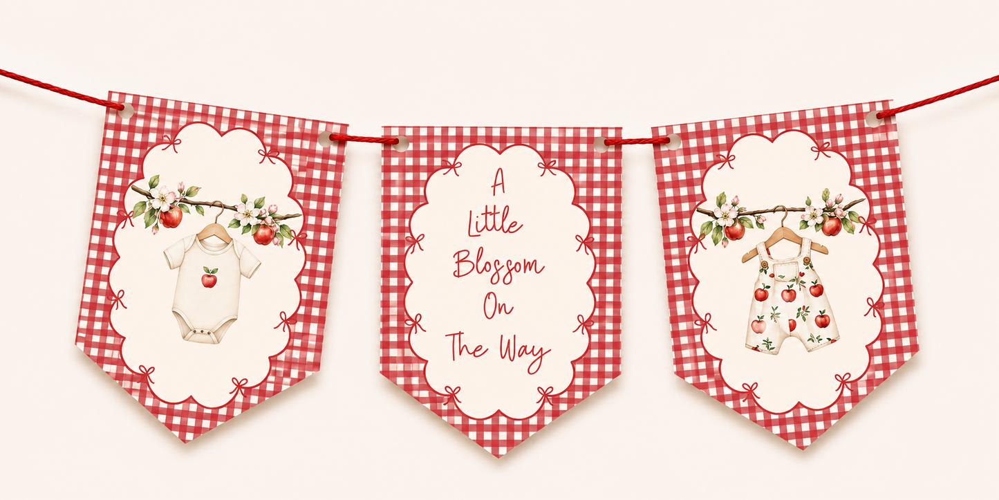 Apple Blossom Baby Shower Bunting – A Little Blossom On The Way