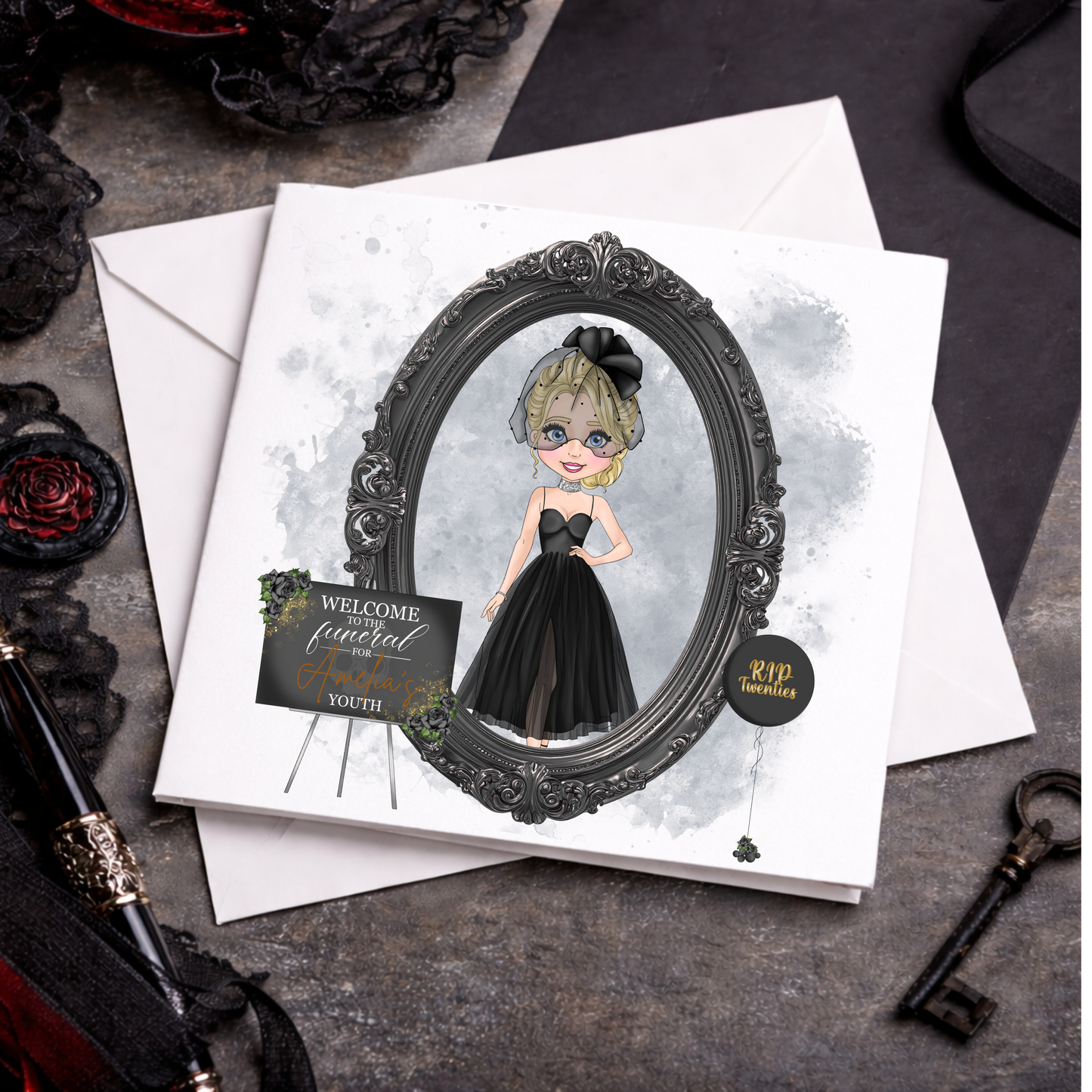 Funeral for My Youth Personalised Birthday Card – 20th 30th 40th Birthday Card