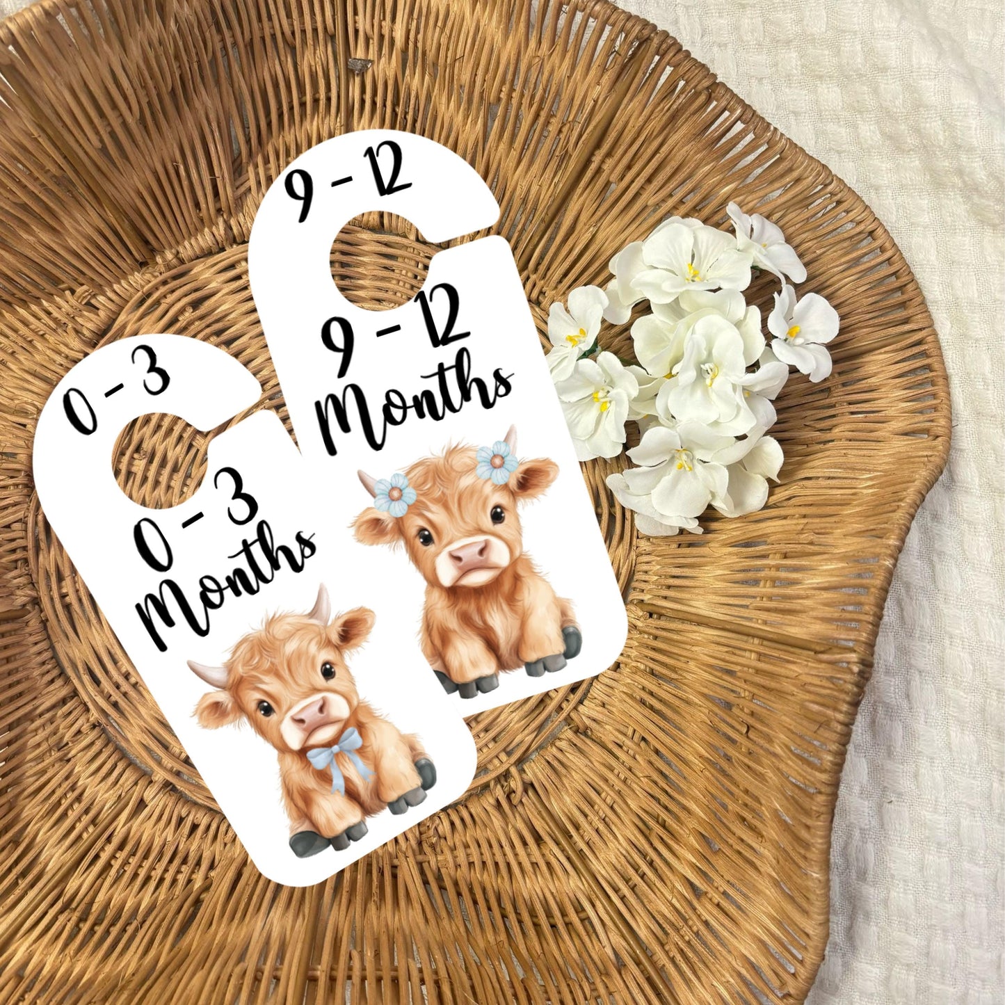 Highland Cow Baby Clothes Age Dividers – Nursery Wardrobe Organisers