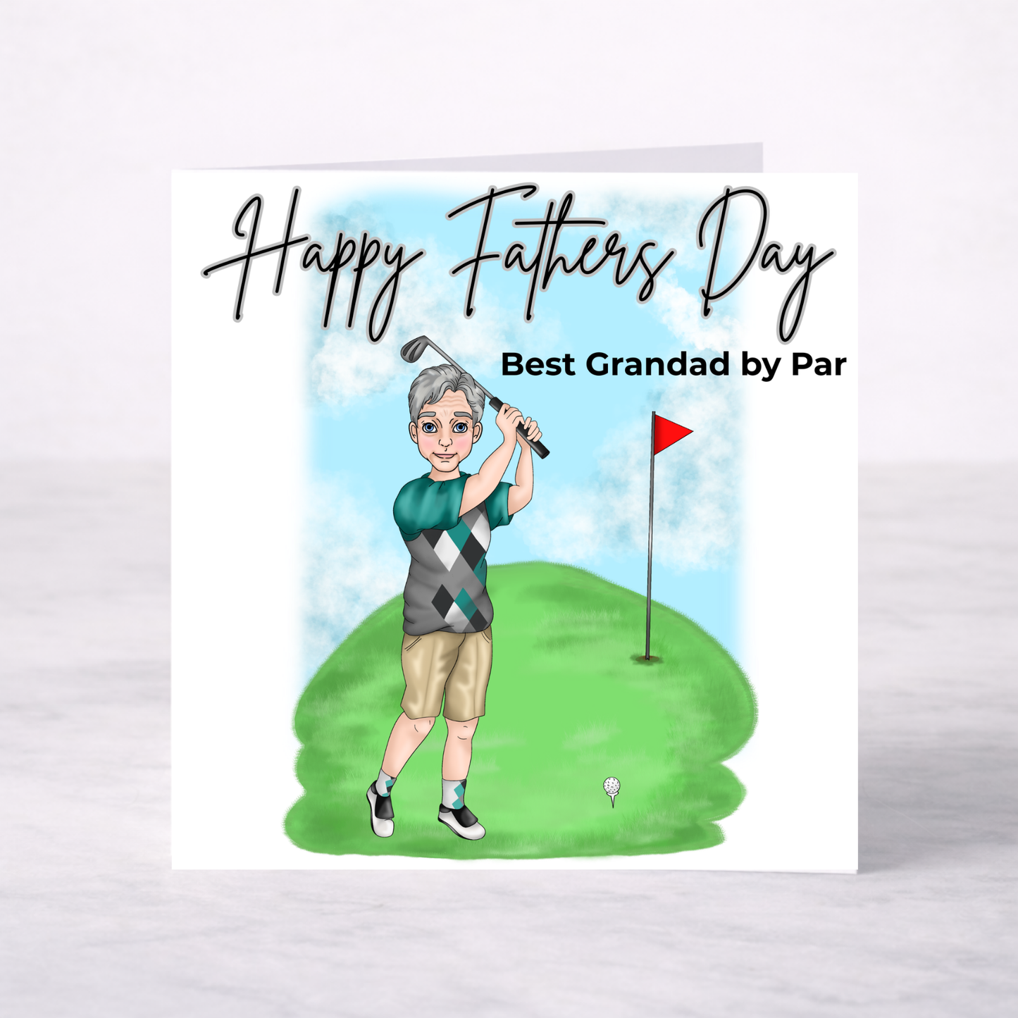 Personalised Father’s Day Golf Card – Best Dad by Par Card for Dad or Grandad