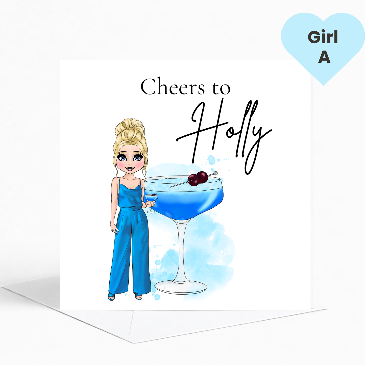 Personalised Tropical Sours Birthday Card for Her – Stylish Cocktail Birthday Card for Teens & Young Adults