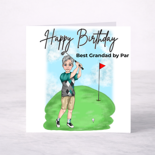 Golf Birthday Card for Dad or Grandad – Best Dad by Par
