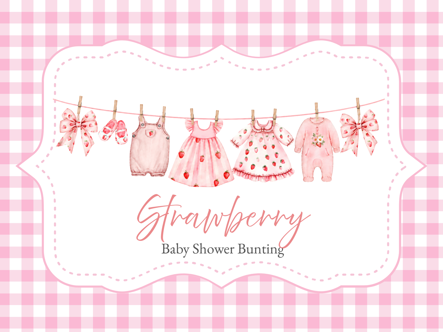 Strawberry Baby Bunting – Baby Clothes Garland for Baby Shower