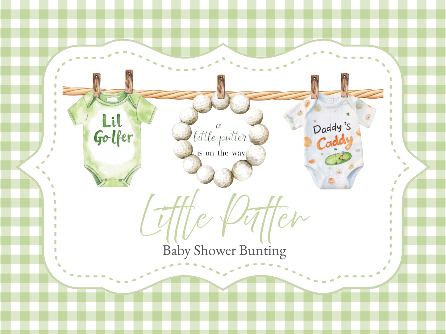 Little Putter Golf-Themed Baby Shower Bunting – Baby Clothes Garland