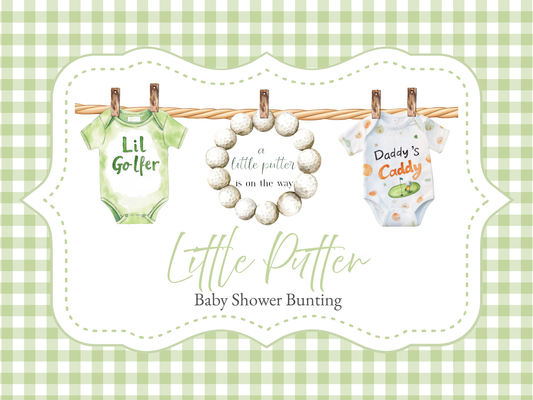 Little Putter Golf-Themed Baby Shower Bunting – Baby Clothes Garland