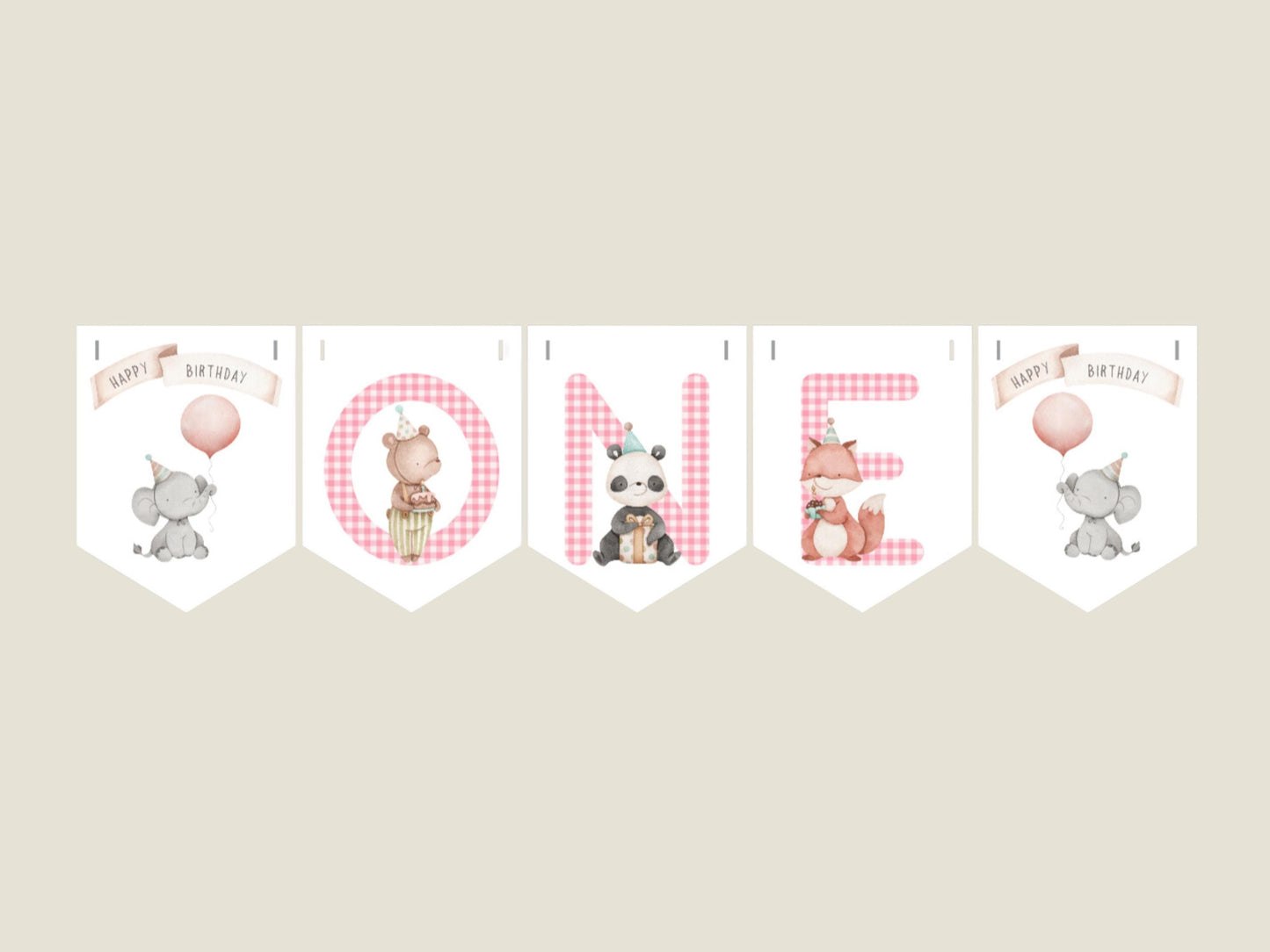Birthday Animals Bunting  Children’s Birthday Garland (Ages 1–3)