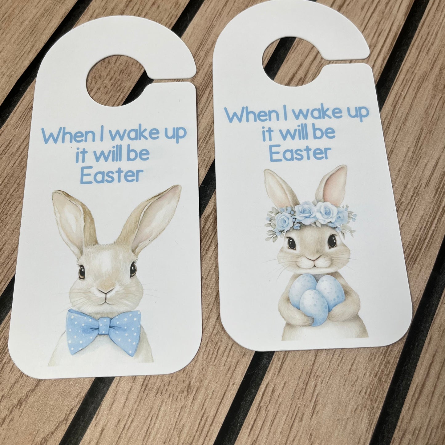 Easter Bunny Door Hanger – When I Wake Up It Will Be Easter Sign for Kids