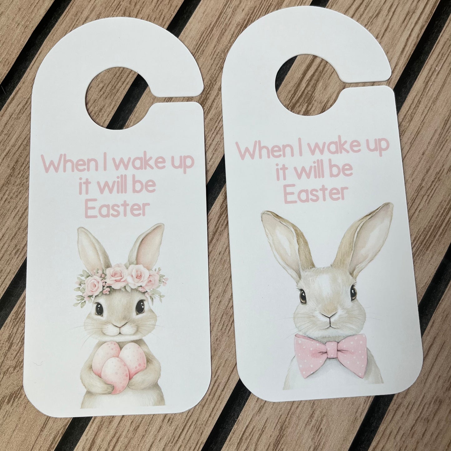 Easter Bunny Door Hanger – When I Wake Up It Will Be Easter Sign for Kids