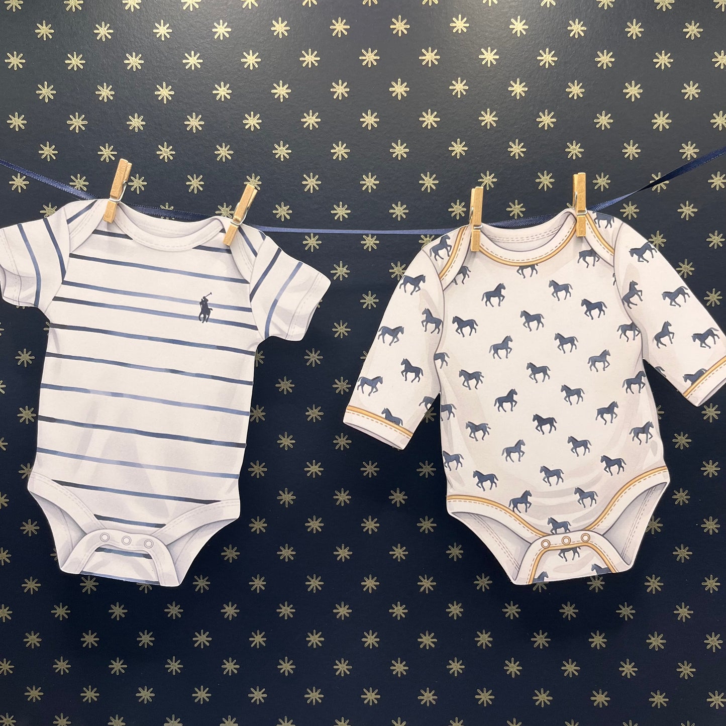 Posh Teddy Bear Baby Shower Bunting | Pony & Tartan Baby Clothes Garland (Boy or Girl)