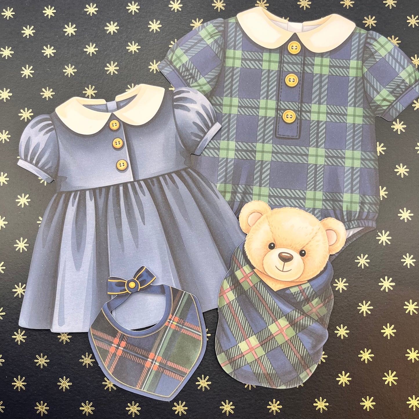 Posh Teddy Bear Baby Shower Bunting | Pony & Tartan Baby Clothes Garland (Boy or Girl)