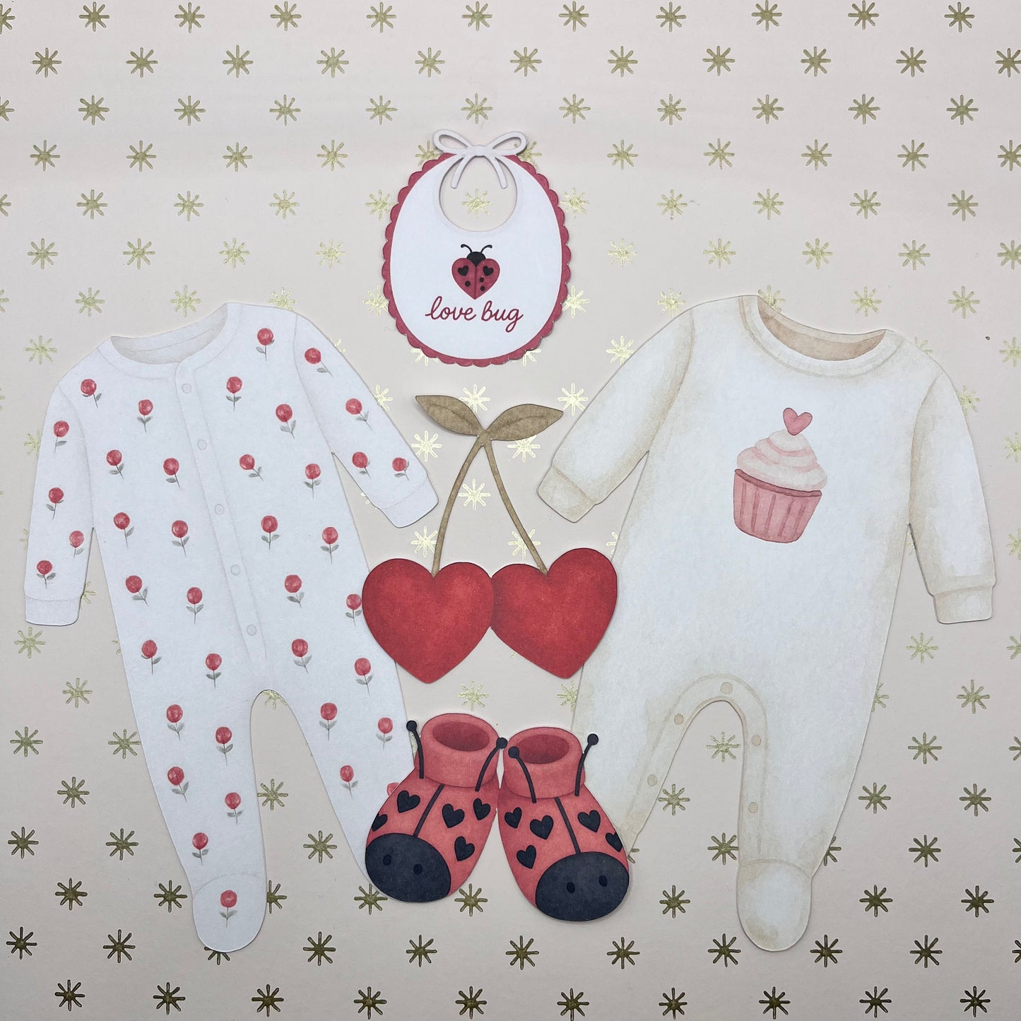Love Bug Valentine Baby Shower Bunting – Clothesline Garland with Mini Wooden Pegs