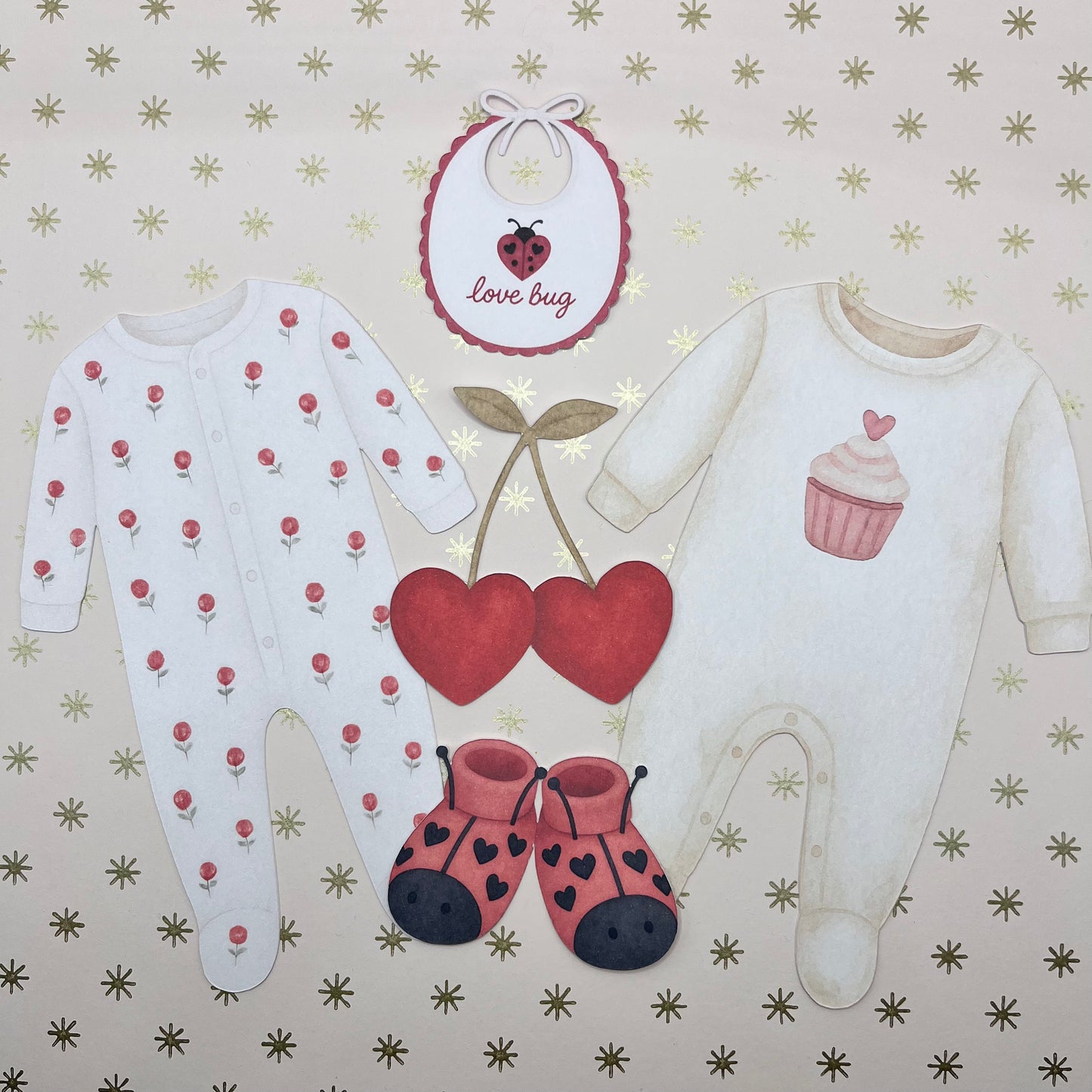Love Bug Valentine Baby Shower Bunting – Clothesline Garland with Mini Wooden Pegs
