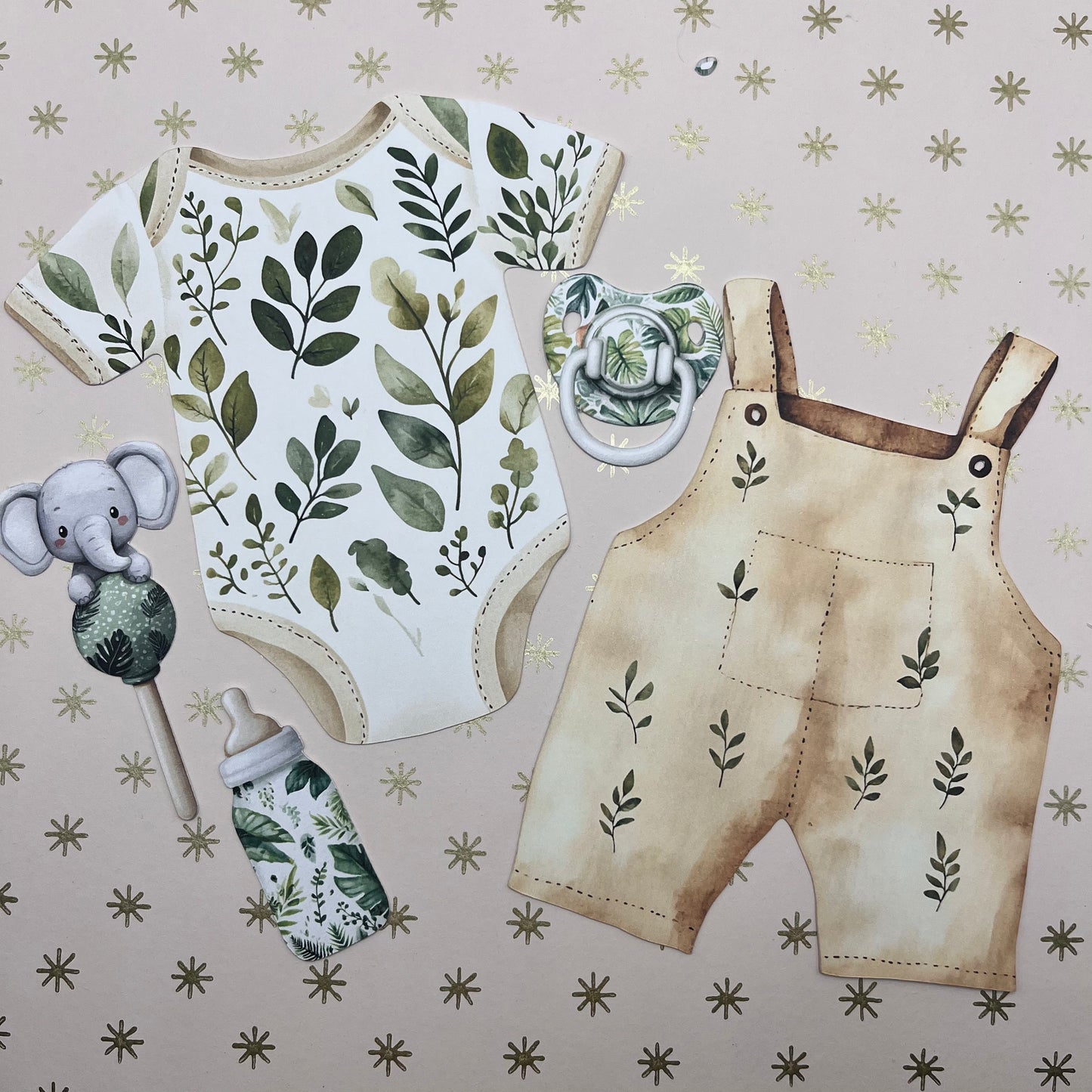 Jungle Theme Baby Shower Bunting – Clothesline-Style Garland with Wooden Pegs