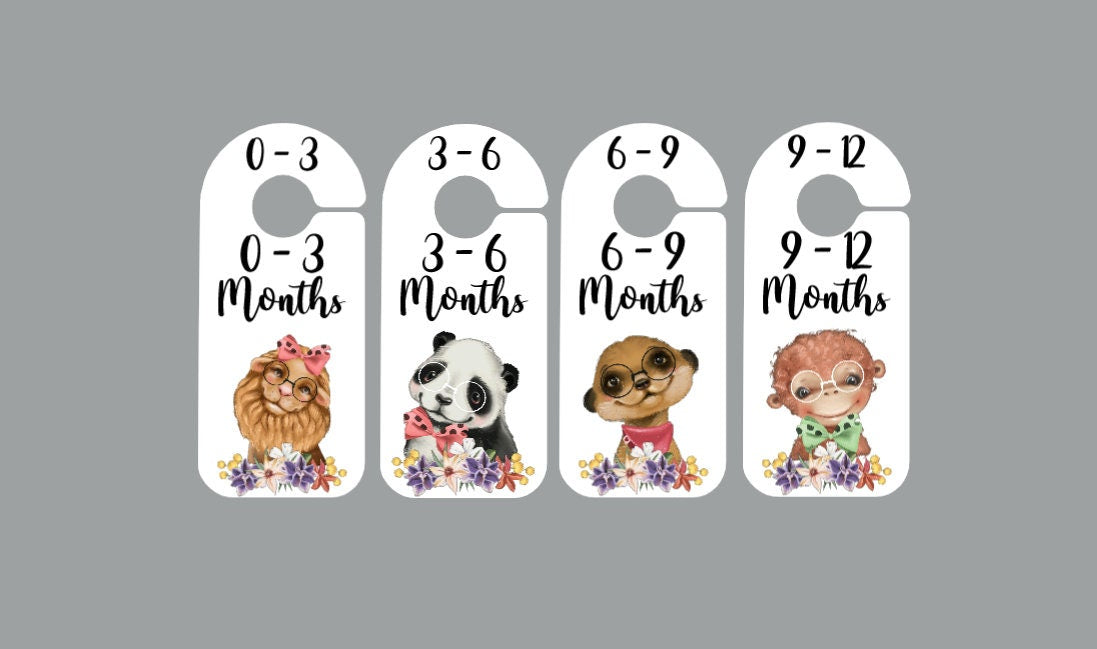 Boho Safari Baby Clothes Dividers – Nursery Wardrobe Hangers (0–12 Months)