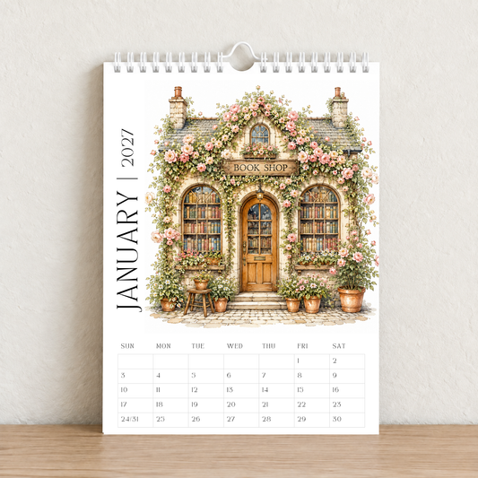 The Floral Bookshop 2027 A4 Wall Calendar