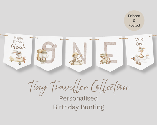Little Explorer Birthday Bunting Personalised Wild One Adventure Decor Ages 1-3