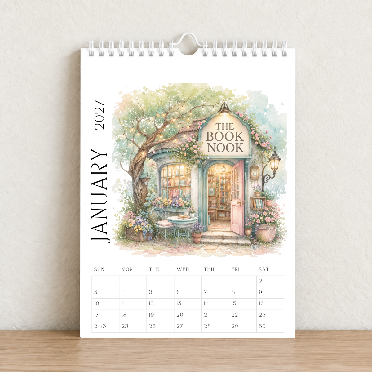 The Book Nook 2027 A4 Wall Calendar