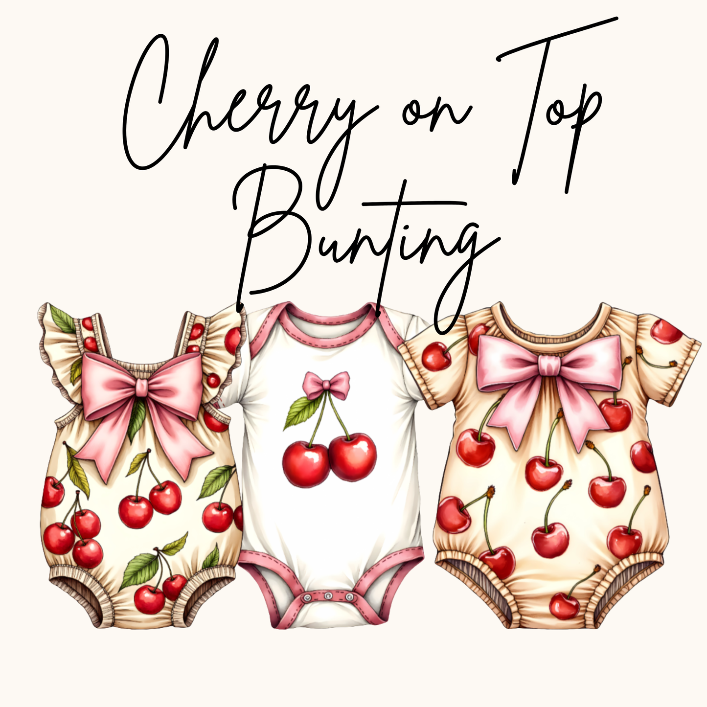 Cherry Baby Clothes Bunting, Baby Shower Clothesline Garland, Cherry Baby Girl Decorations, Pink Cherry Nursery Banner